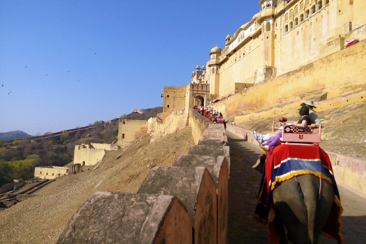 India Jaipur Amber Fort Elephant Ride